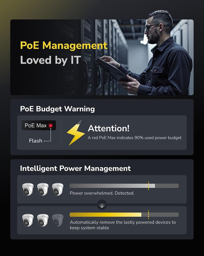 Cudy 8 Port Fast Ethernet 100Mbps PoE Switch 8 PoE+ Ports @120W, Plug & Play Sturdy Metal w/Shielded Ports Extend Mode Priority Mode FS1010PG - Image 4